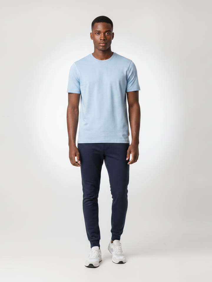 Model wearing the Sky Crew outfit
